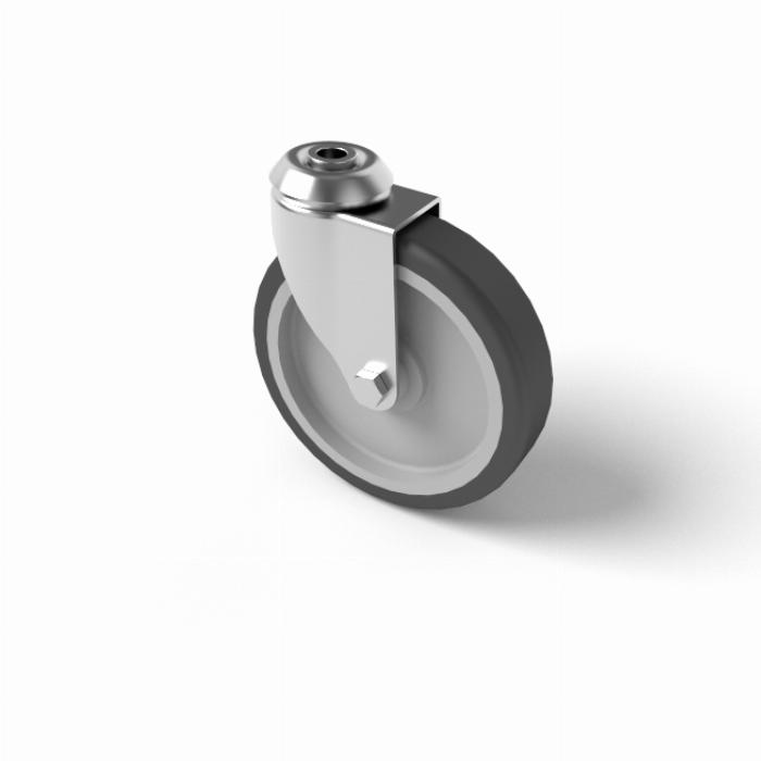 Roues articulées 100 trou de boulon unique, sans frein, avec une capacité de charge de 56kg