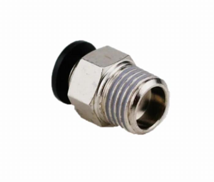 Raccords Pneumatiques Droits 1/4" Mâle Pour Tube 8mm - Lot De 10 - Cuivre Et Plastique - Pour Air Comprimé