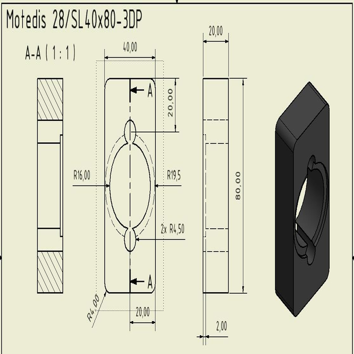3D drukdelen 28 voor Glijlager Igus met schroef - 3DP