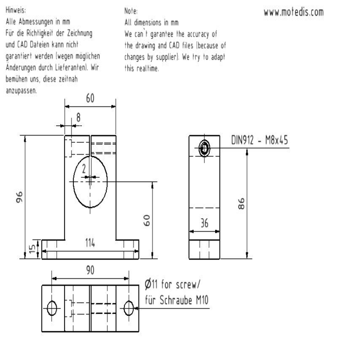 Wellenhalter SH40/SK40 für Präzisionswellenmontage Durchmesser 40 mm ohne Bearbeitung.