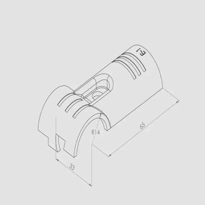 H-1-BK  für Rundrohre 28 mm