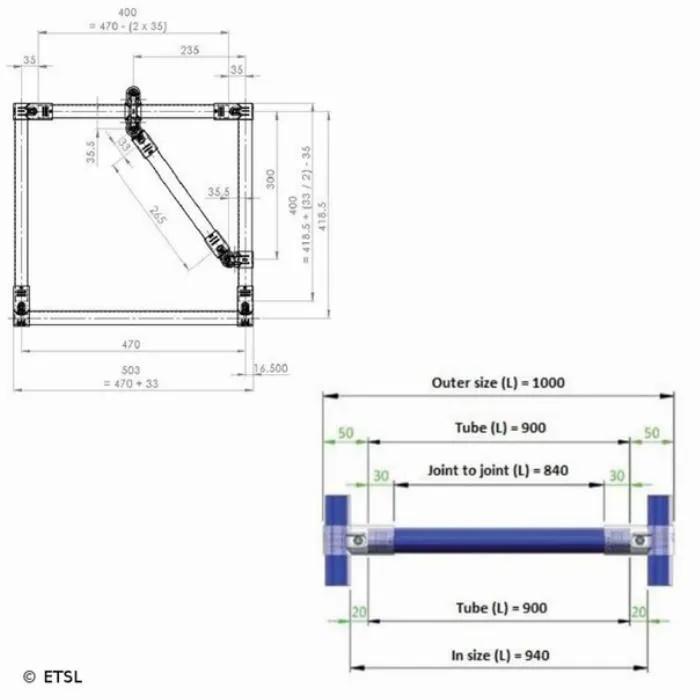 H-1-BK  für Rundrohre 28 mm