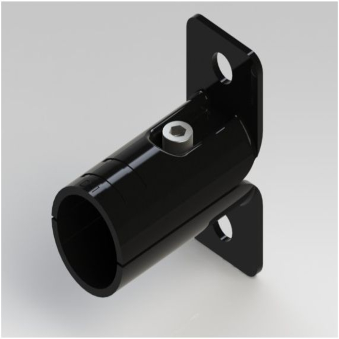 Connecteur complet HJ-104-BK pour tube circulaire diamètre 28mm, de couleur noire