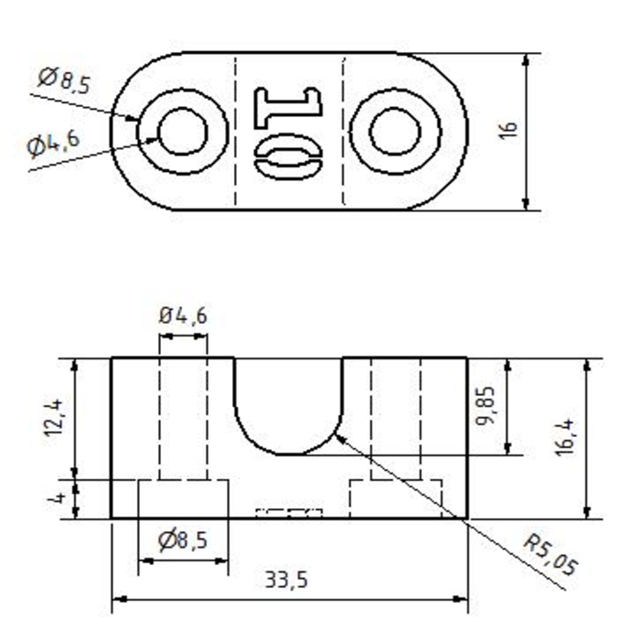 Support arbre - 3D Imprimé - arbre 10mm