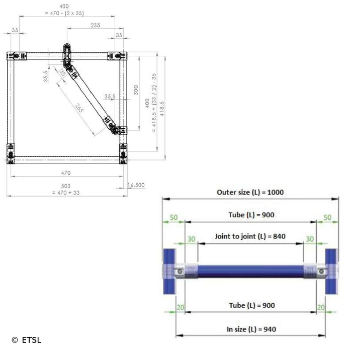 Connecteur HJ-15-SI pour tube circulaire 28mm