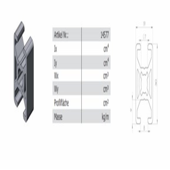 Aluminium profiel 19x30 B-type sleuf 8