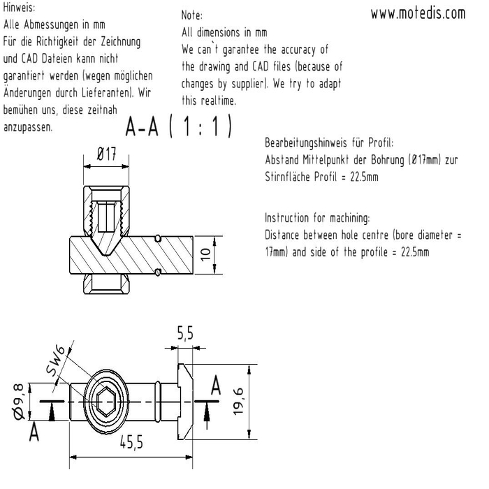 Snelkoppeling B-Type sleuf 10 - D17 - 90°