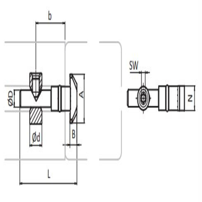 Connecteur rapide de type B Rainure 10 - D9,8 - 90°.